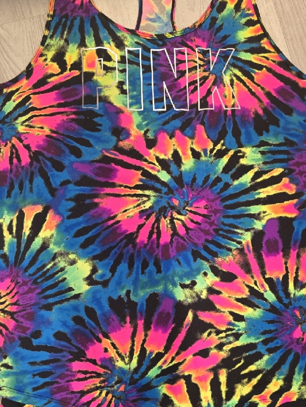 PINK Tie-Dye Racerback Tank with Black Legging Set - Picture 2 of 9